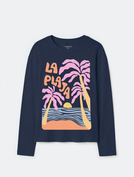 BLUSA DE MANGA LARGA CON ESTAMPADO BLUSA ML FEM