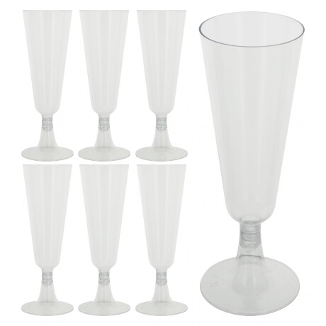 Set de 6 copas descartables de acrilico para champagne Set de 6 copas descartables de acrilico para champagne