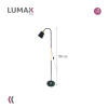 Lámpara De Pie Lumax Nórdica Flexible 1.5 M Negro