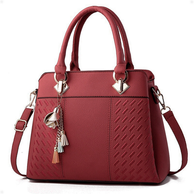 Bolso Cartera de Hombro y de Mano de Lujo Rojo