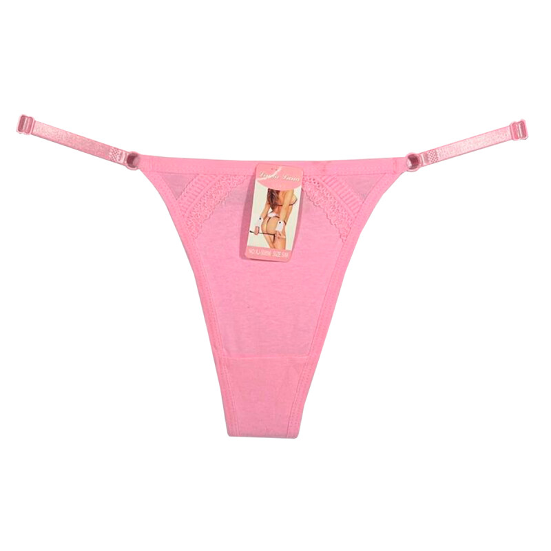 Tanga Colaless Ajustable De Algodón Rosa Talla L-X