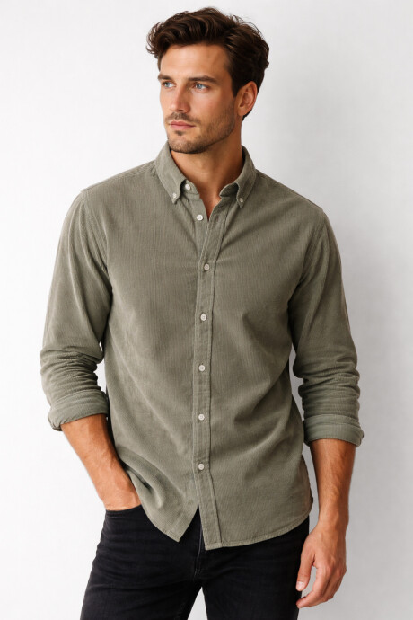 Camisa Sutra Verde Seco