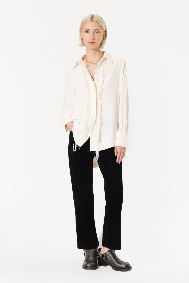 CAMISA FRINGE Beige