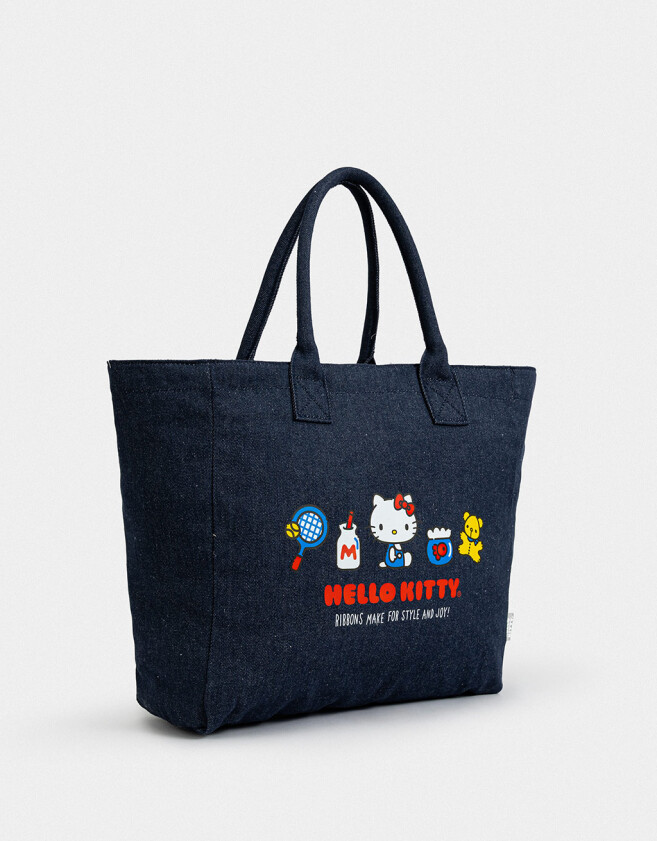 Shopper Shopper Denim "hello Kitty" - Azul Gastado