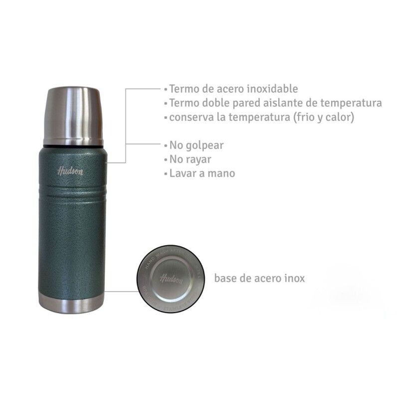 TER75 Termo De Ac. Inox. Doble Pared 750 Ml Hudson - Verde