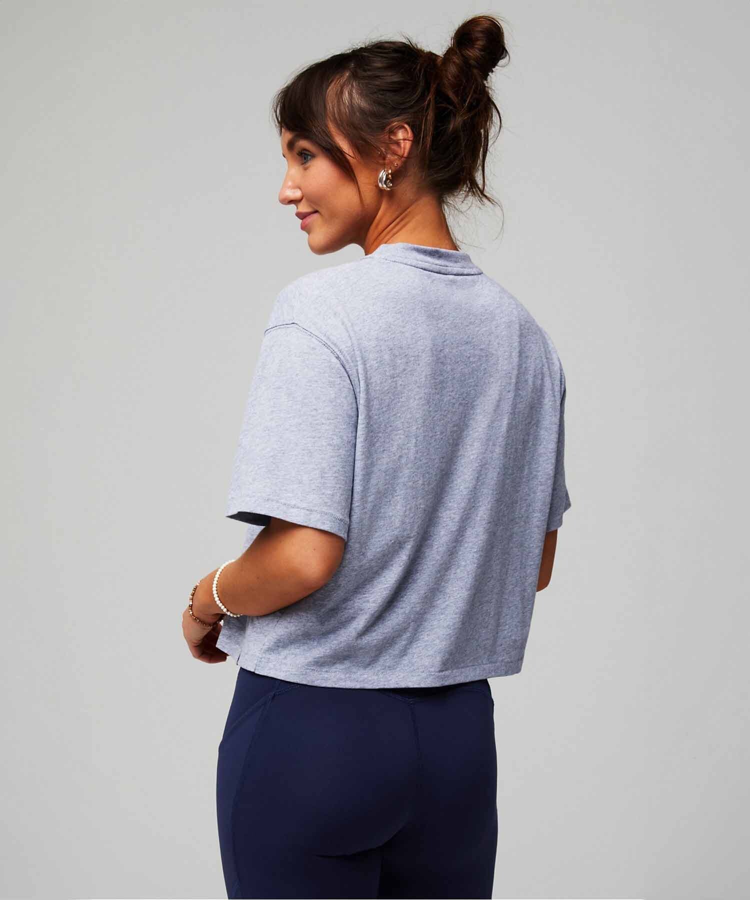 Polo Manga Corta Boxy Mujer Classic Grey Heather