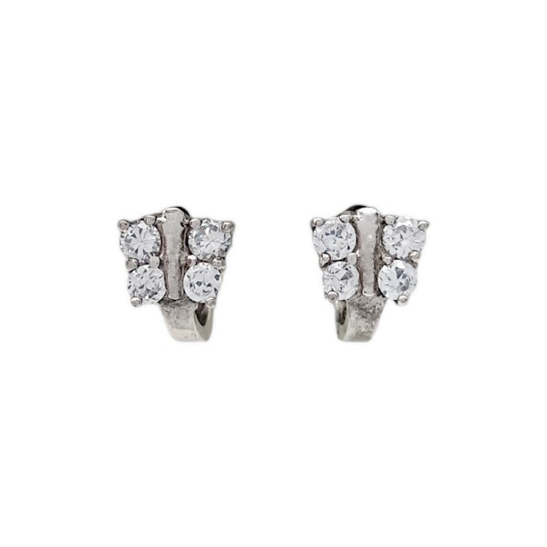Caravanas Aros Mariposa-Plata 925-Piedra Zirconia-CA3006 Conpiedra