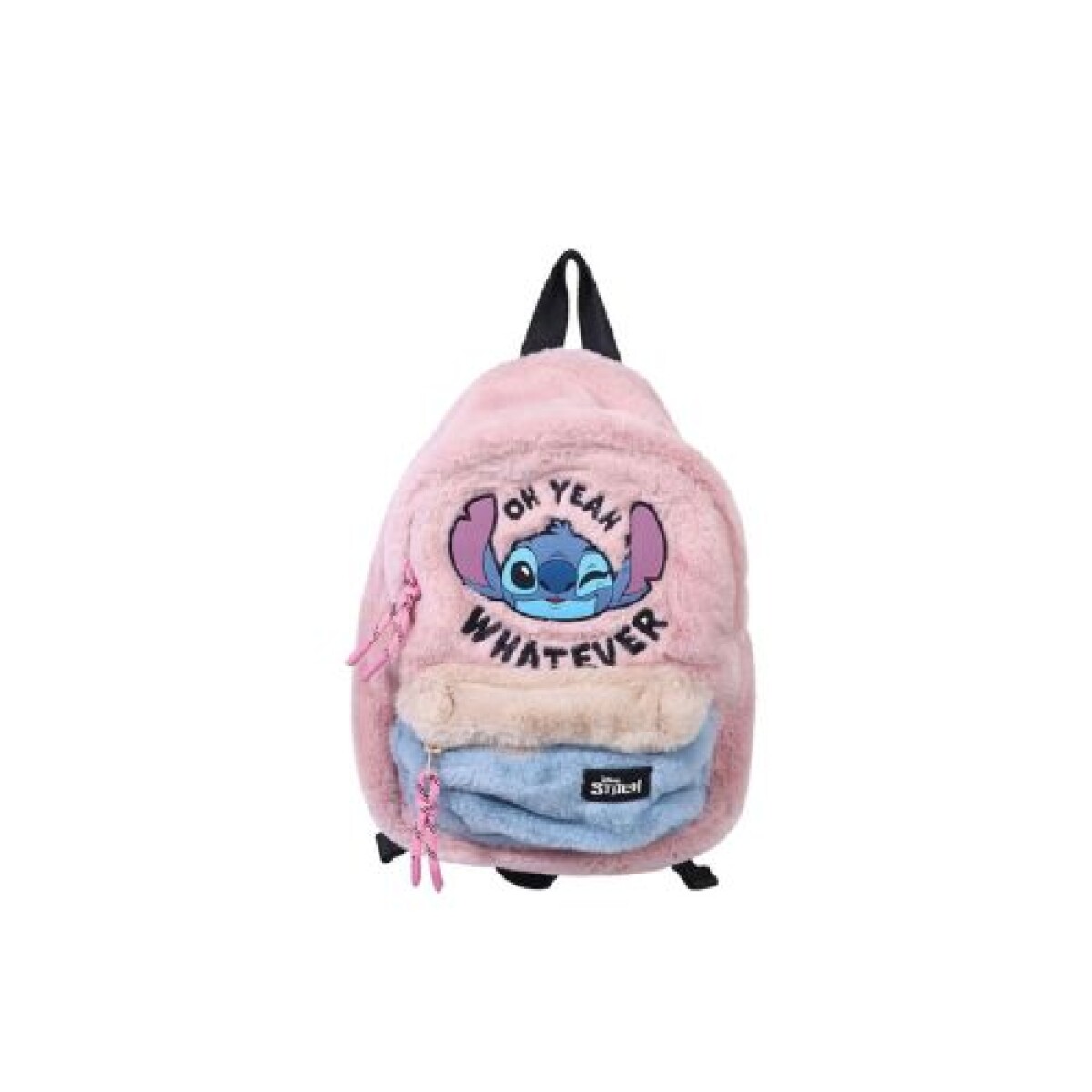 Mochilita Stitch con bolsillo Plush dos colores - Mochilita Stitch Con Bolsillo Plush Dos Colores 