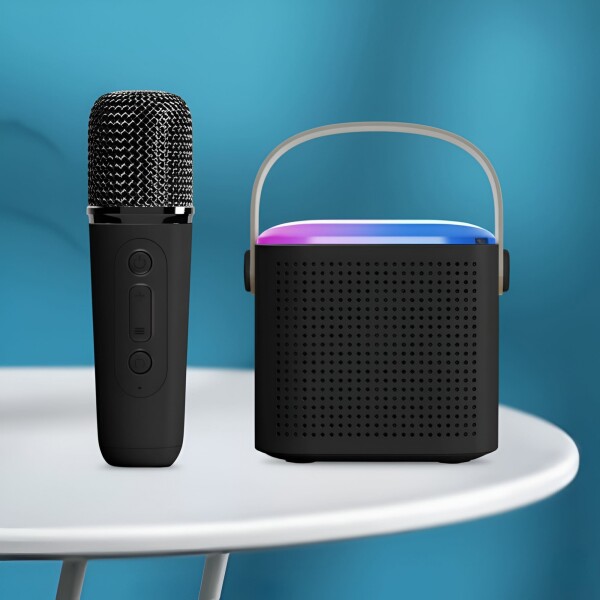 Microfono Karaoke Musical Parlante Inalambrico Infantil Color Negro