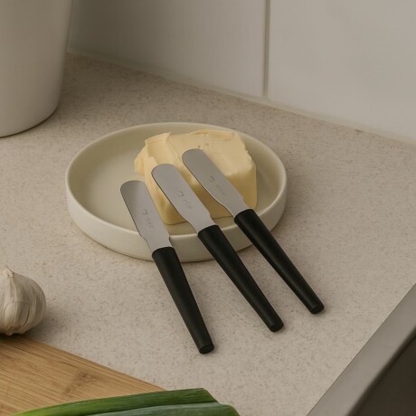 Set 3 espatulas 16cm mango negro NEGRO