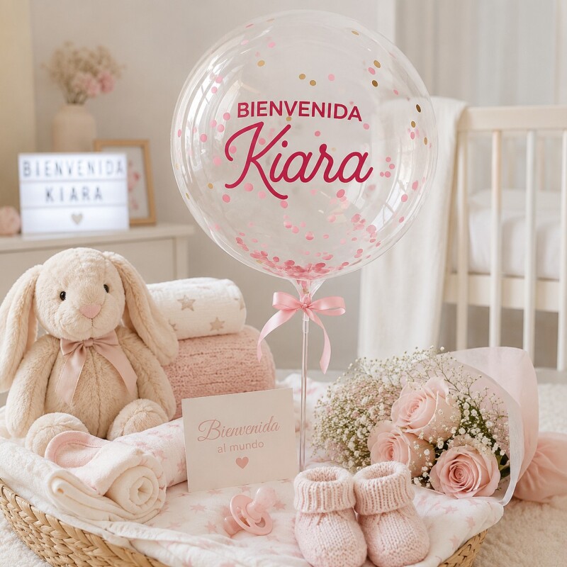 Globo de Bienvenida para beba con nombre Globo de Bienvenida para beba con nombre