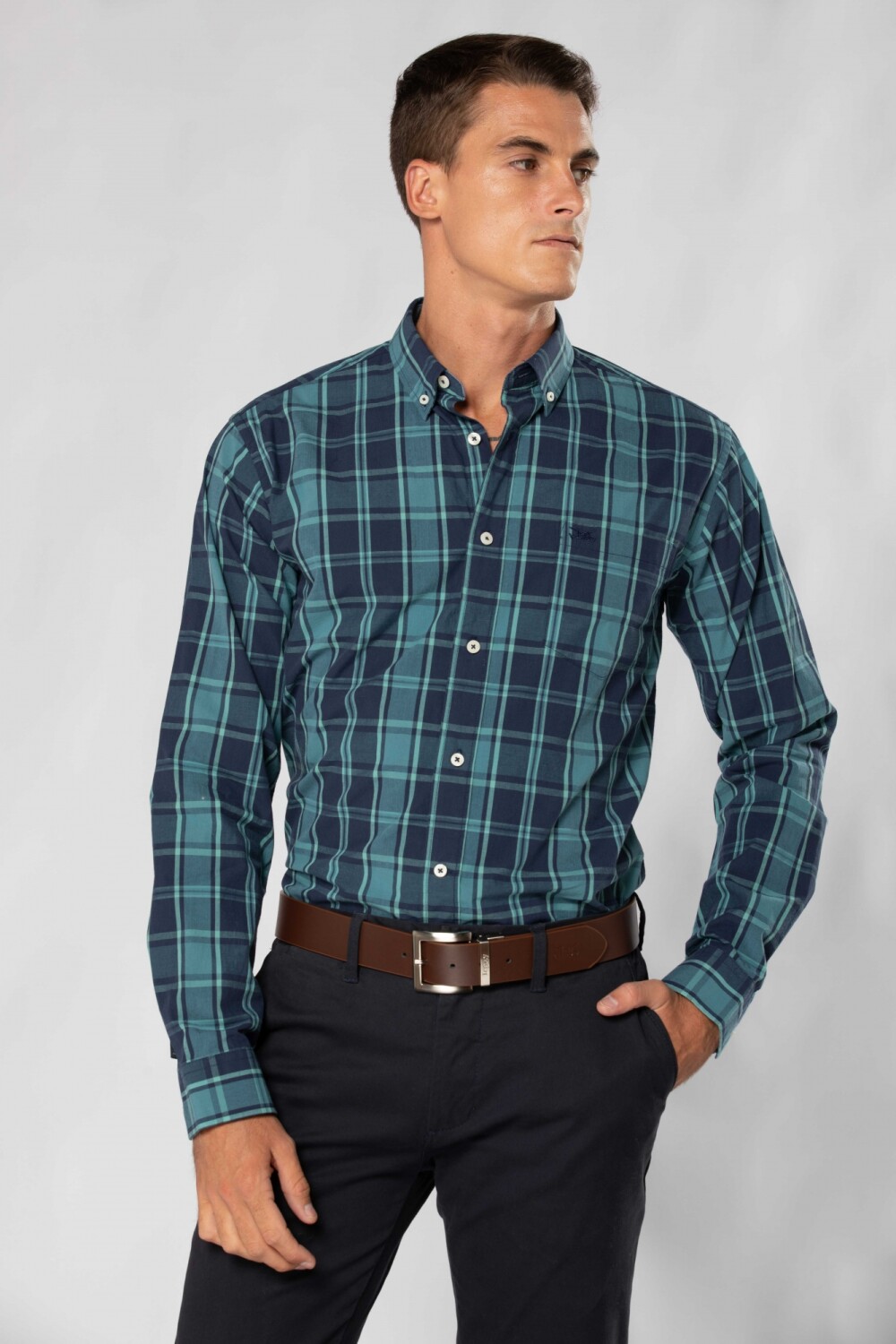 CAMISA A CUADROS Verde
