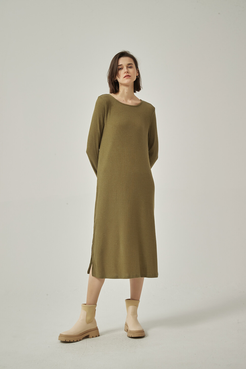 Vestido Korse Verde Oliva Oscuro