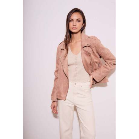 Campera Gamuza Cuero Vegano Mocha