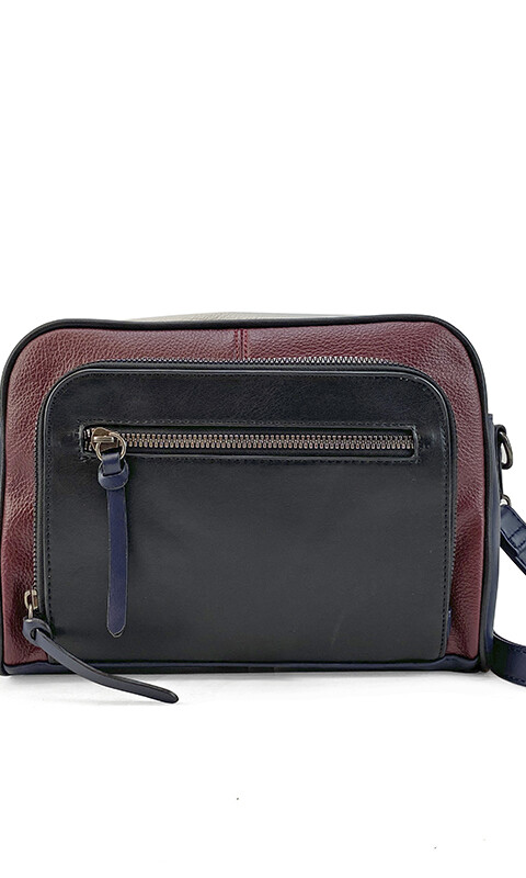 CARTERA ESPARTA NEGRO, BORDEAUX, BLANCO Y AZUL
