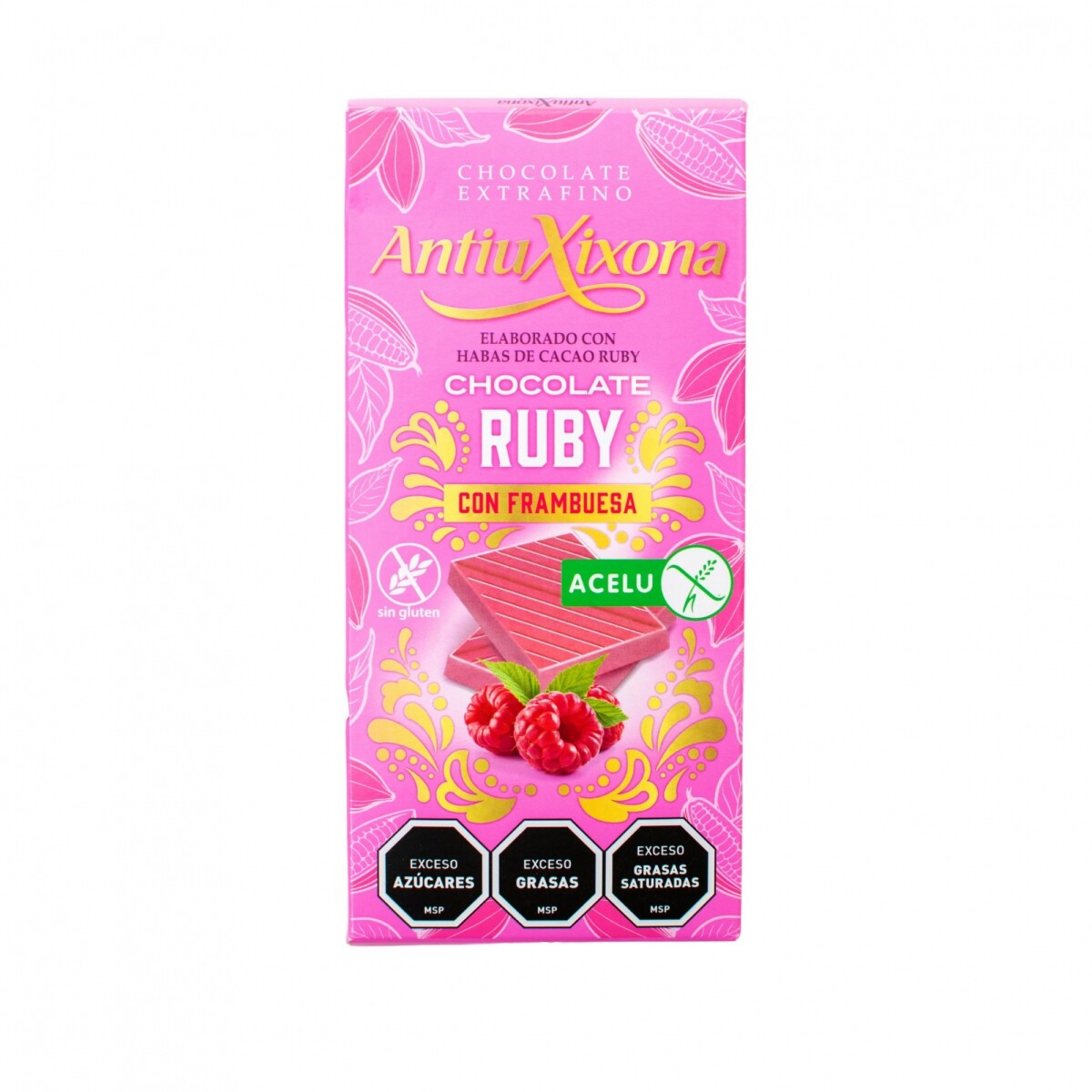 Tableta de Chocolate Antiu Ruby con Frambuesa 100G 