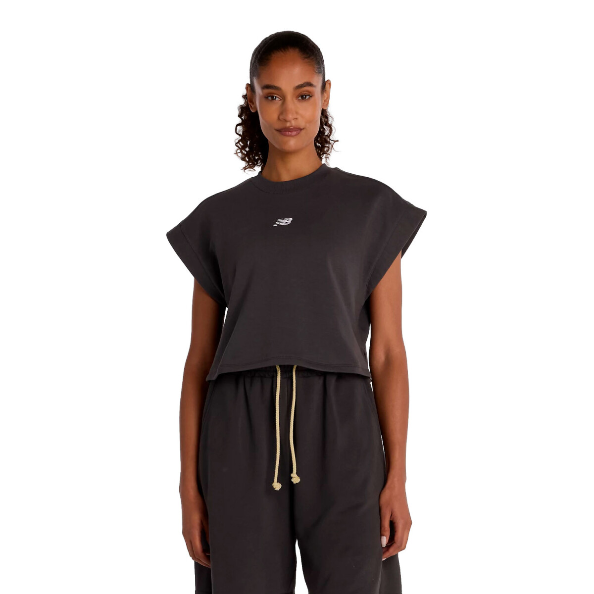 Remera de Mujer New Balance French Terry Shirt New Balance - Negro 