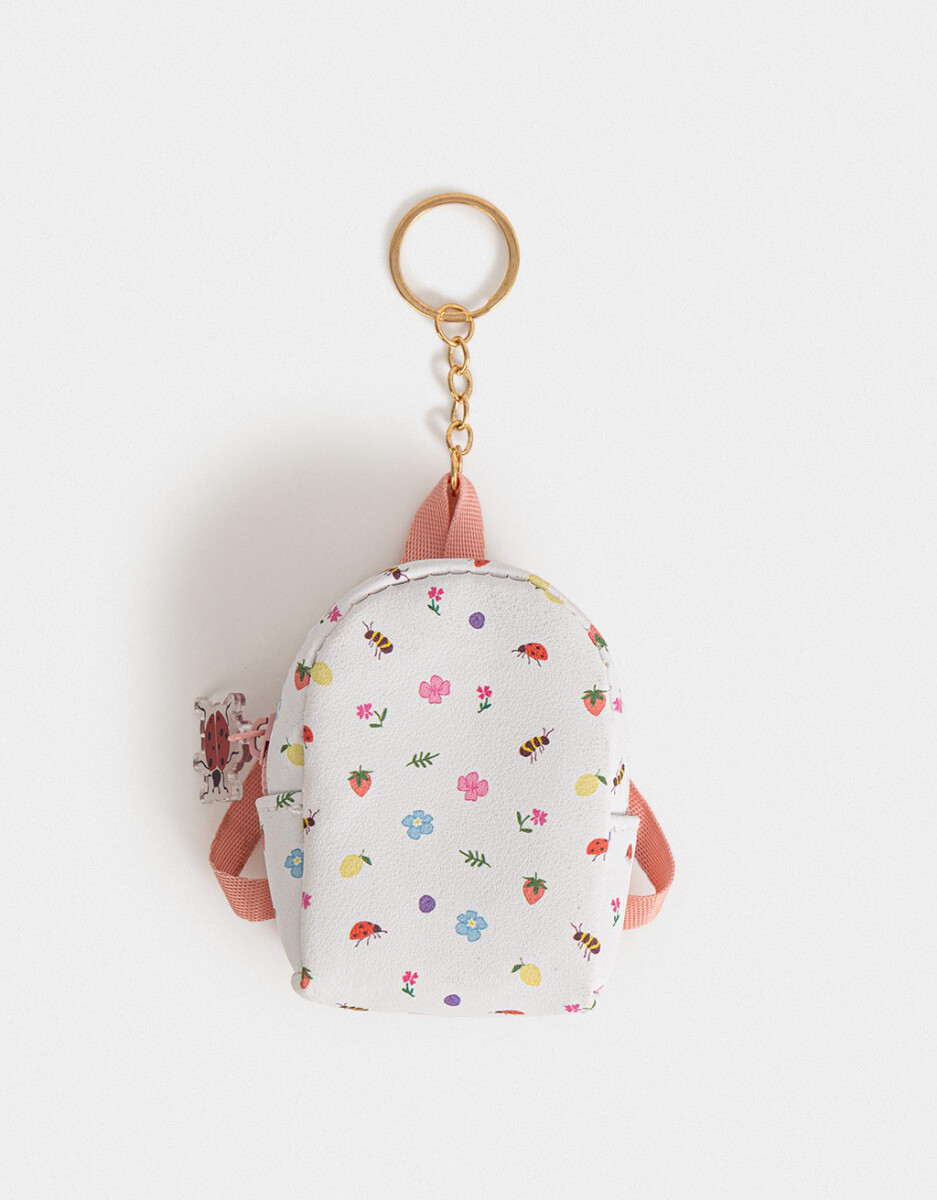 Llavero De Mochila De Pu Estampa Con Tiracierre 