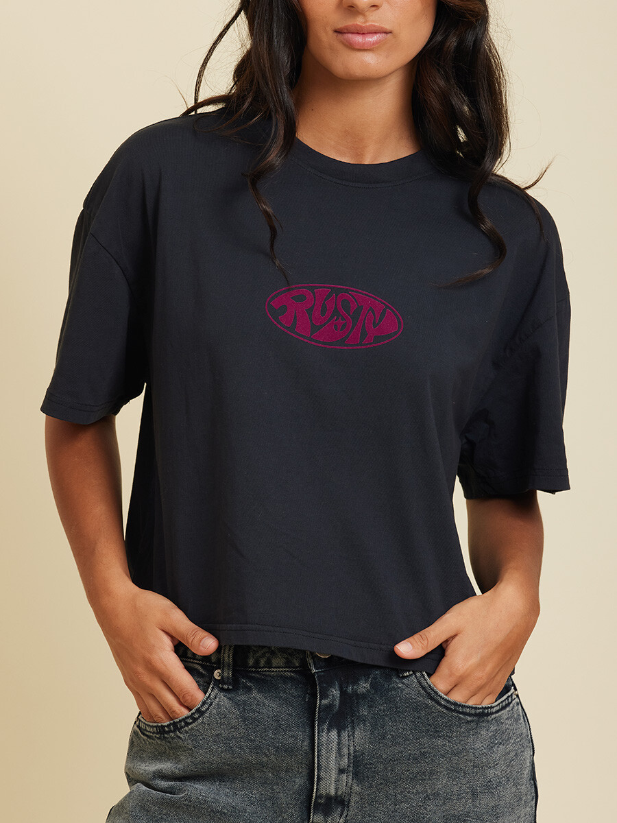 T-SHIRT ERIKA RUSTY - Negro 