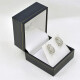 Aros En Oro 18K Blanco Y Brillantes Aros En Oro 18K Blanco Y Brillantes