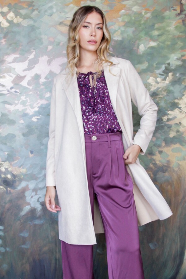 Chaqueta Larga Suede BEIGE