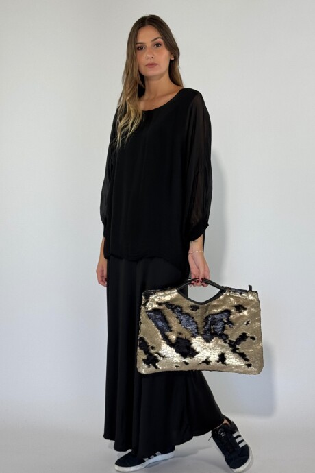 CARTERA SIA Dorado Y Negro