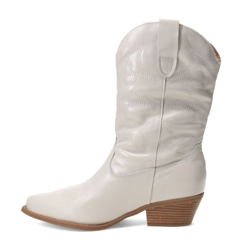 Botas de Mujer Bottero caña media tejana de cuero Blanco