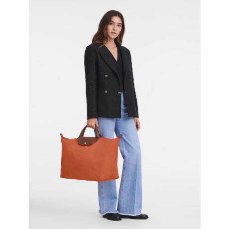 Longchamp -Bolso de viaje Longchamp plegable con cierre y asa corta, Le pliage Naranja