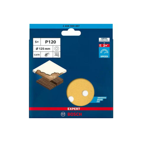 Lija con velcro 125mm grano 120 madera/metal BS4424