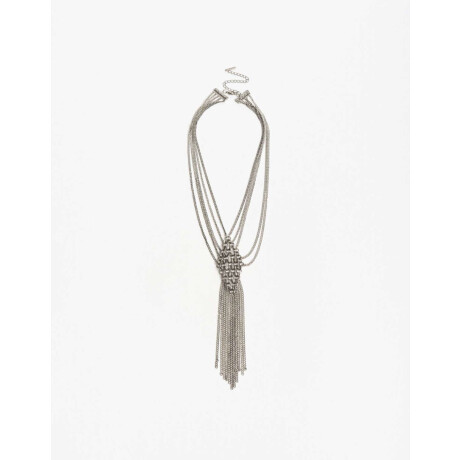 Collares Largos Mesh Plateado Antique Silver