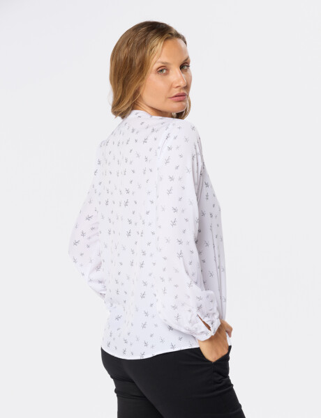 BLUSA CLASICA Hojas Azul