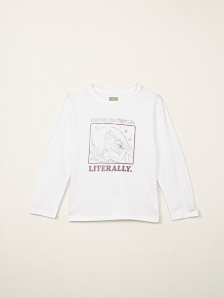 Remera estampa Bella Durmiente Crudo