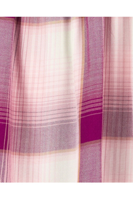 Blusa de viscosa Ecovero, con fruncido, diseño a cuadros Sin color