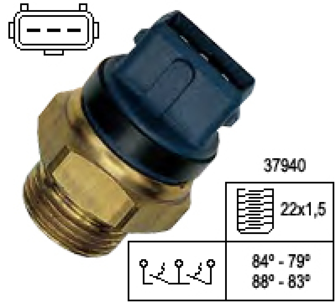 BULBO INTERRUPTOR - ELECTRO 306 ZX XSARA BAJA TEMP. 84-79 88-83 FAE 