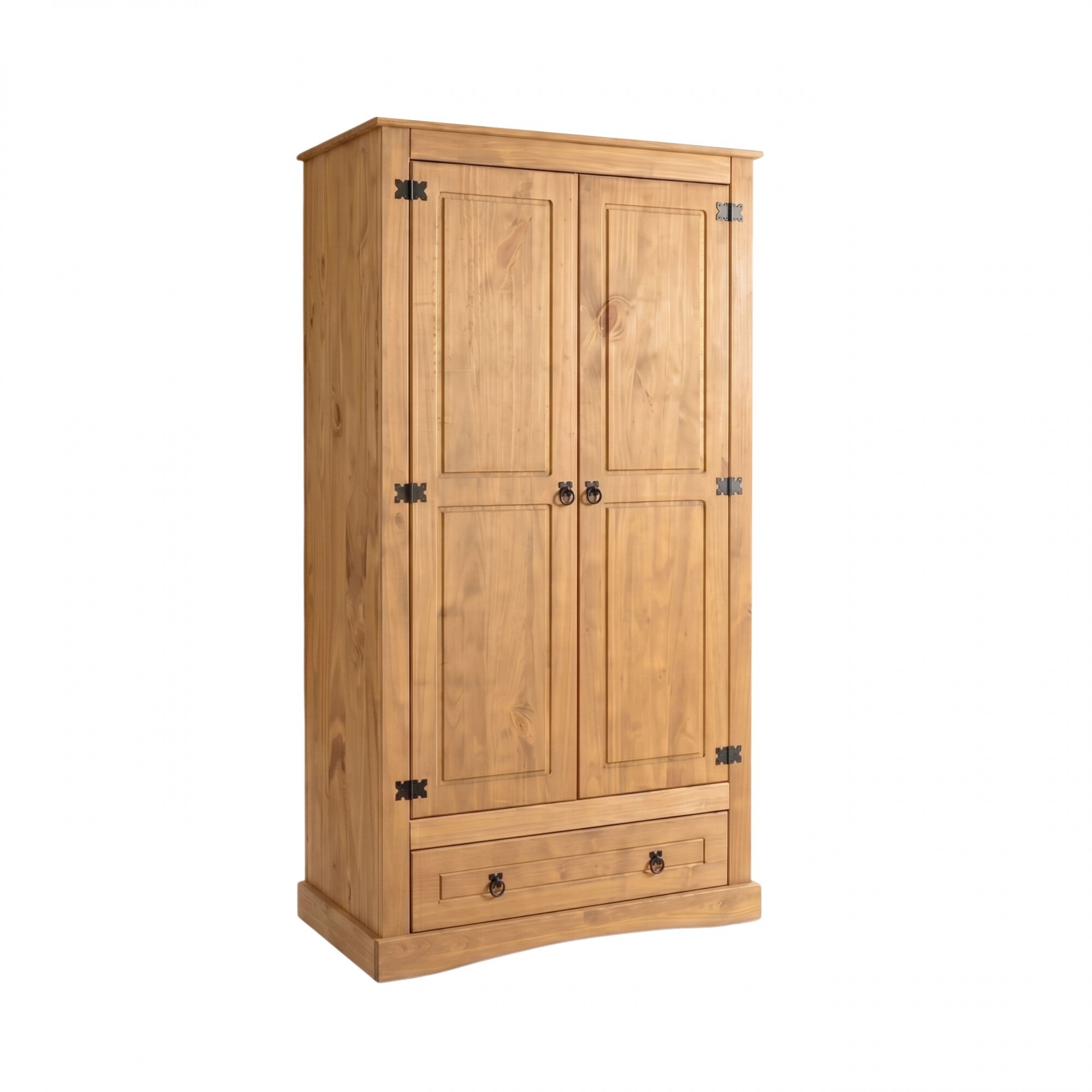 Ropero 2 puertas 1 Cajón Madera - Linea Mexicana - Natural — Rustico Hogar