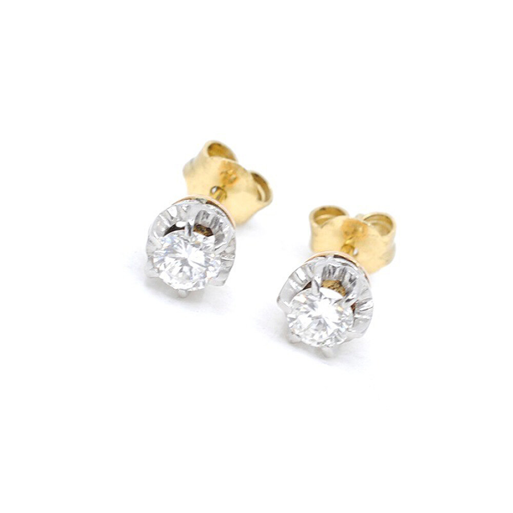 Caravanas Antiguas En Oro 18K Y Brillantes Caravanas Antiguas En Oro 18K Y Brillantes