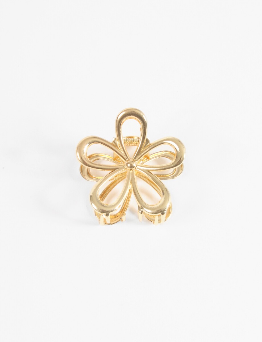 Broche flor metálica - dorado 