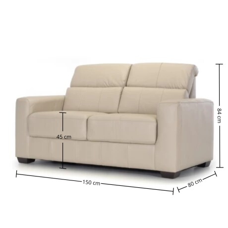 Sofá Loft - Cuero Básico - 2 Cuerpos Arena - (Preventa)