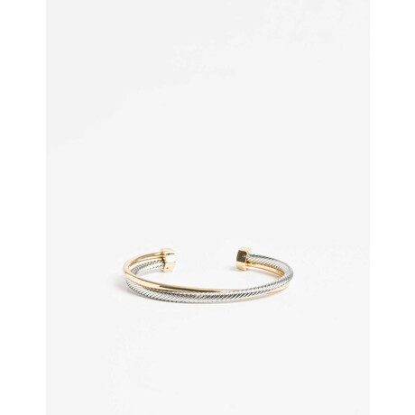 Pulsera Rígida Metal Biplating. Dorado