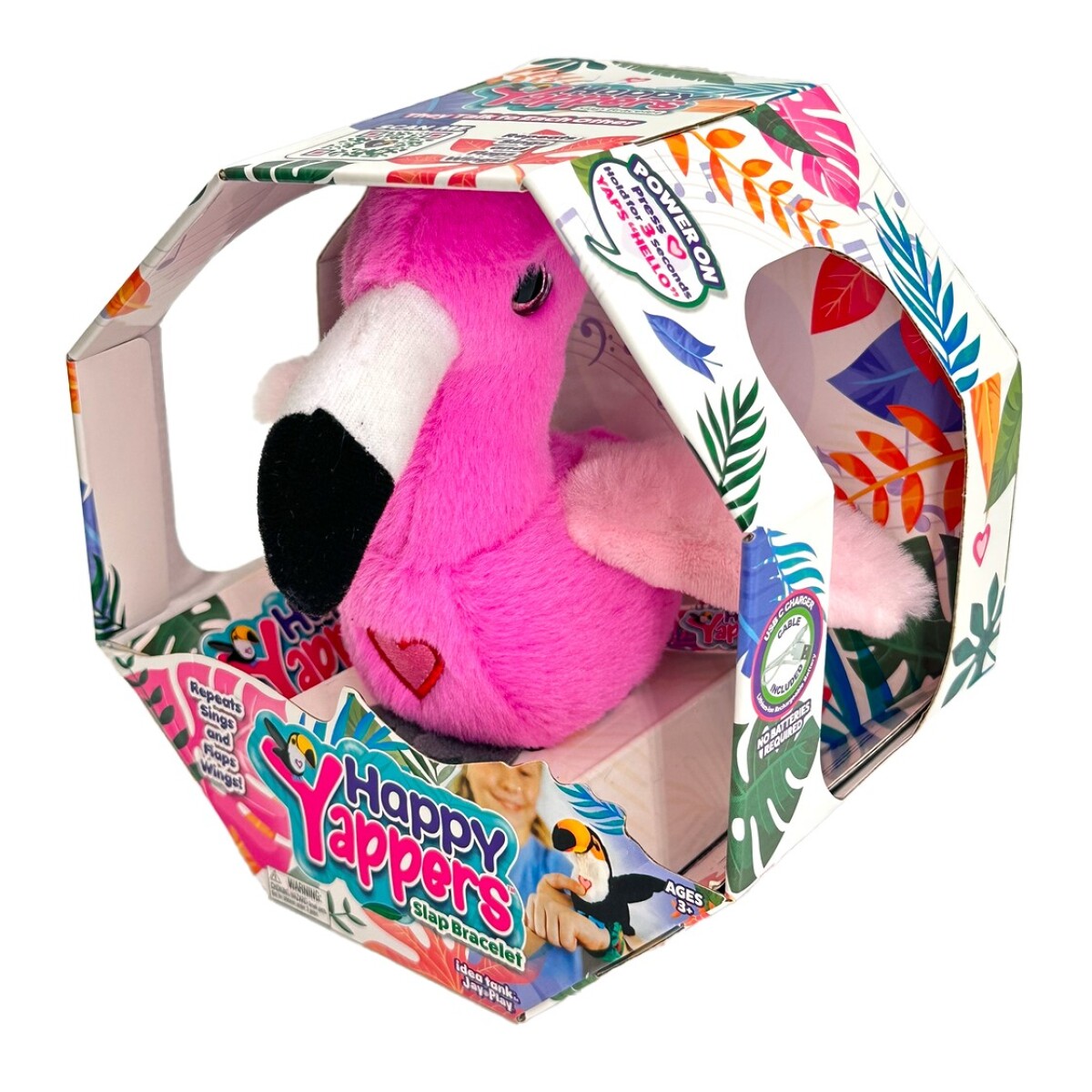 Peluche Pulsera Happy Yappers Mascota Interactiva - FLAMENCO 
