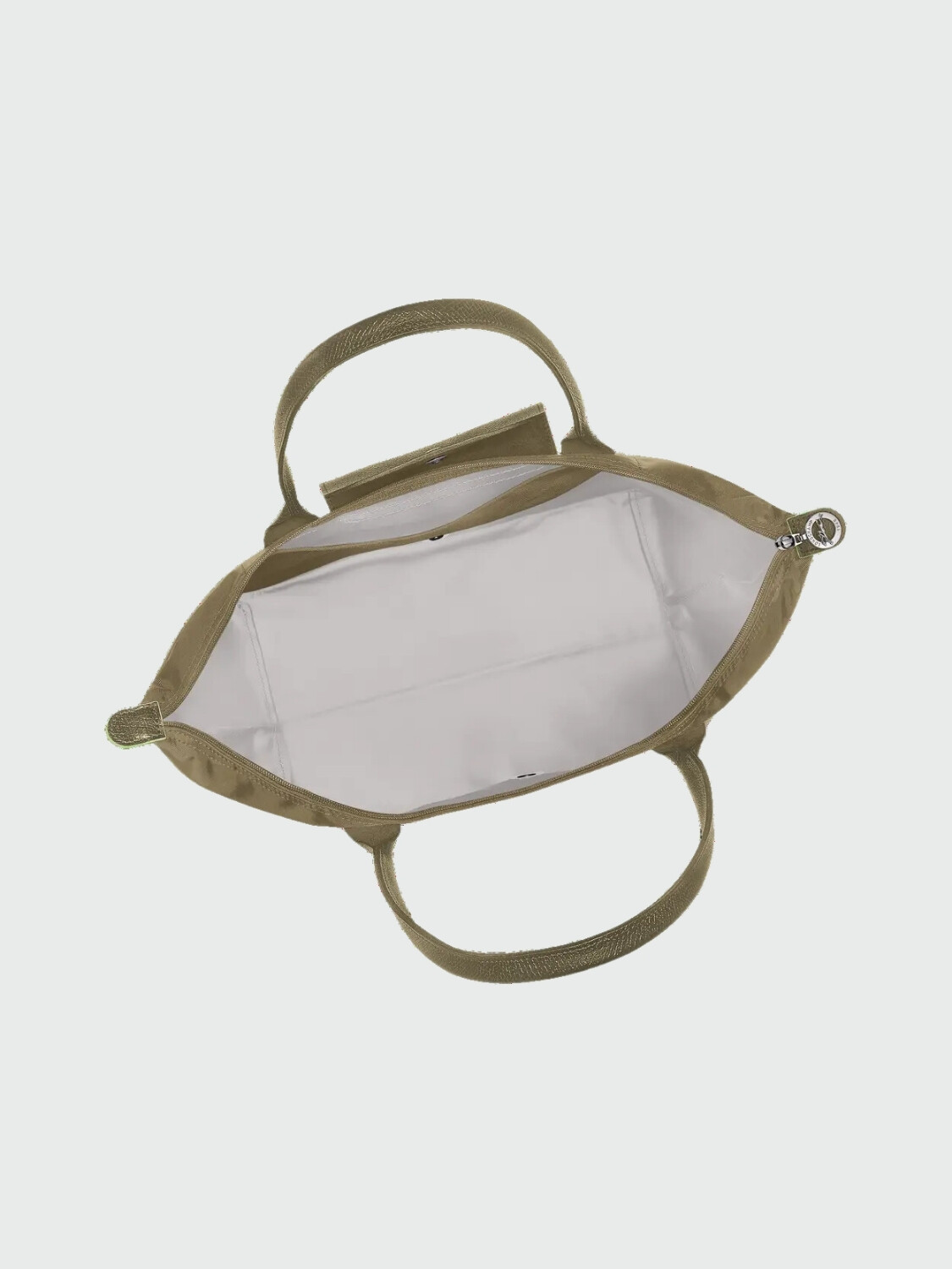 Longchamp -Cartera Longchamp plegable de nylon con cierre y asa larga, Le pliage L Verde