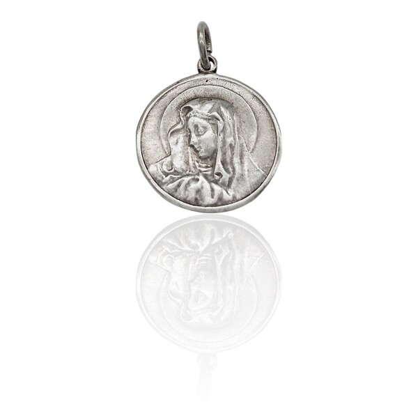 Dije Medalla Virgen Lourdes-Plata 925-Sin piedra-CP3013 Sinpiedra