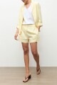 Short lino con elastico amarillo claro