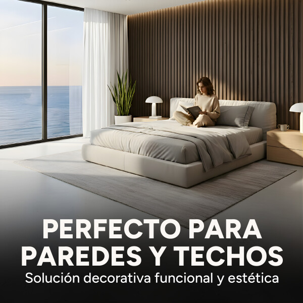 Pack x20 Wpc Simil Madera Wall Panel Lambrin 2.90x16.7 Color Marrón Madera Oscuro