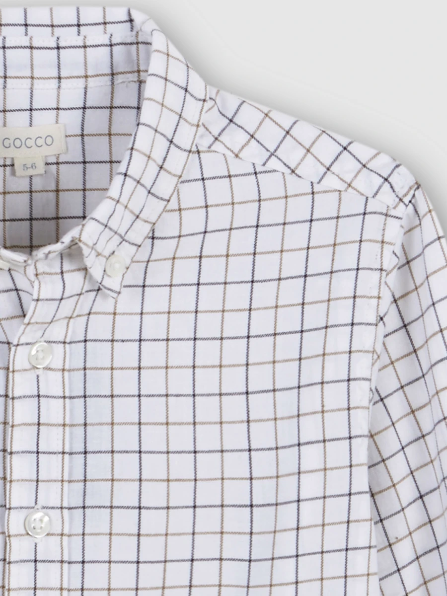 Camisa Cuadro Ventana Azul Y Gris Azul
