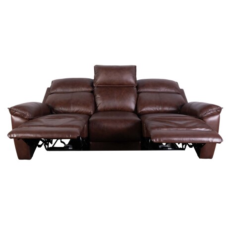 RECLINER ELÉCTRICO 3 CUERPOS CUERO-Y-SIMIL-CUERO MARRON JOSHUA