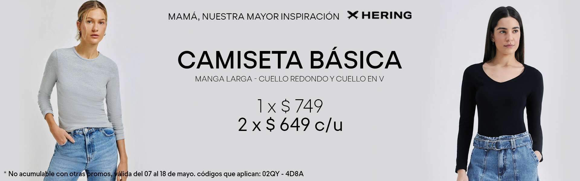 PROMO CAMISETAS 2 X $649 C/U