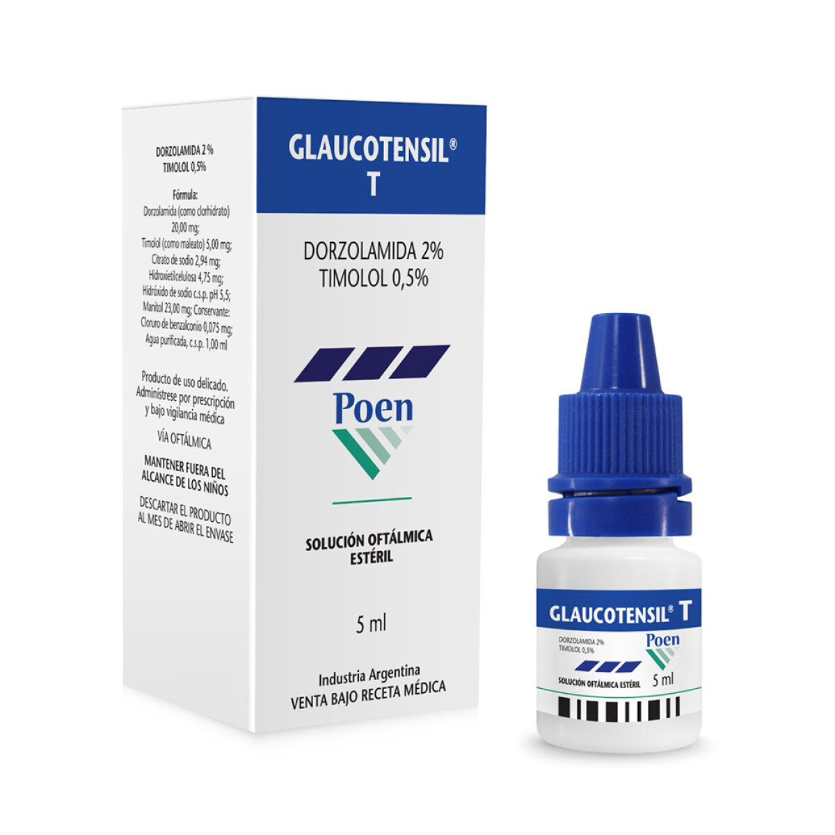 Glaucotensil T 2% x5 ml | Solución Oftálmica para Reducción de Presión Intraocular 