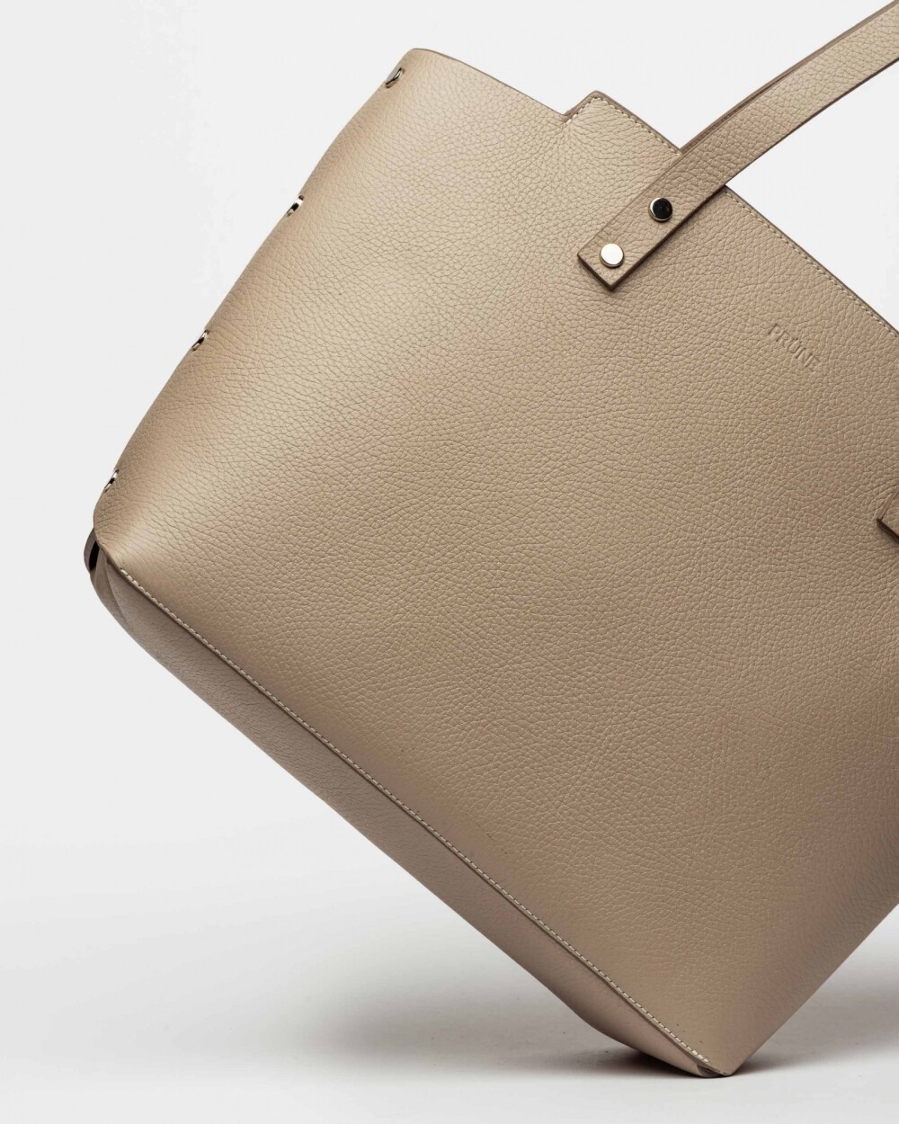 Shopper Menorca En Cuero Graneado Taupe