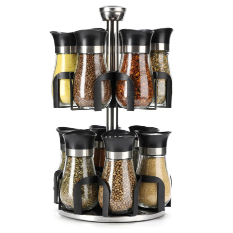 Especiero Giratorio 12 Frascos Vidrio Para Condimentos Cocina Acero Inoxidable Imback Especiero Giratorio 12 Frascos Vidrio Para Condimentos Cocina Acero Inoxidable Imback